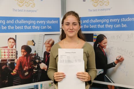 Eva achieved three A*s and an A, securing a place at the University of Oxford to read History and English;